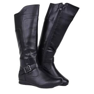 NATURALIZER Starbury Black Leather Riding Boot Size 5M